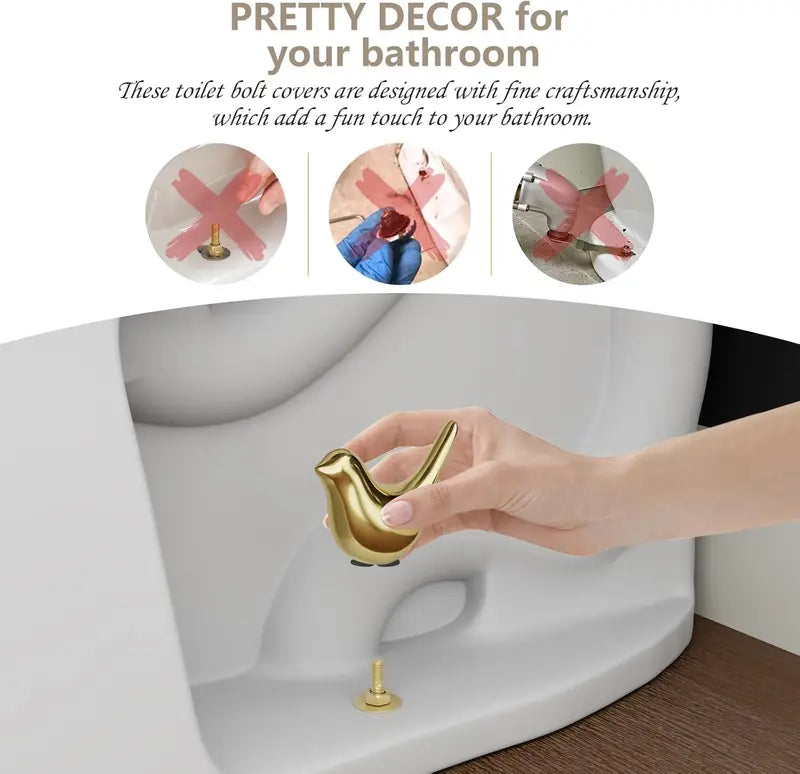 🐦🛠️2 Pcs Ceramic Bird Toilet Floor Bolt Caps