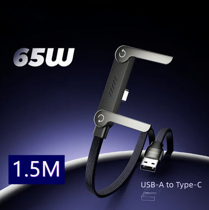 ⚡Official Authorized | MFi-Certified Cables🔥 2-in-1 Invisible Holder Charger Cable - 240W Fast Charging Cord with Built-In Phone Stand