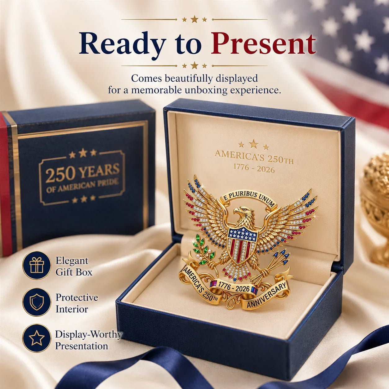 US 250th Anniversary Brooch Pin